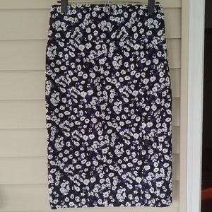 Express High Waisted Black Floral Pencil Skirt